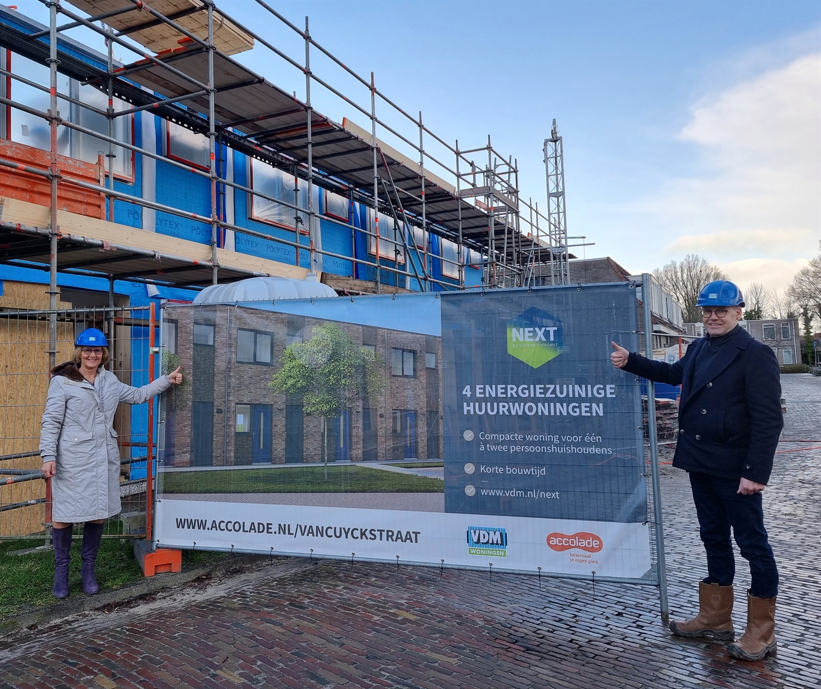 Afbeelding Bouw vier huurwoningen Van Cuyckstraat in volle gang
